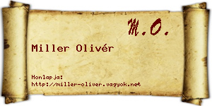 Miller Olivér névjegykártya